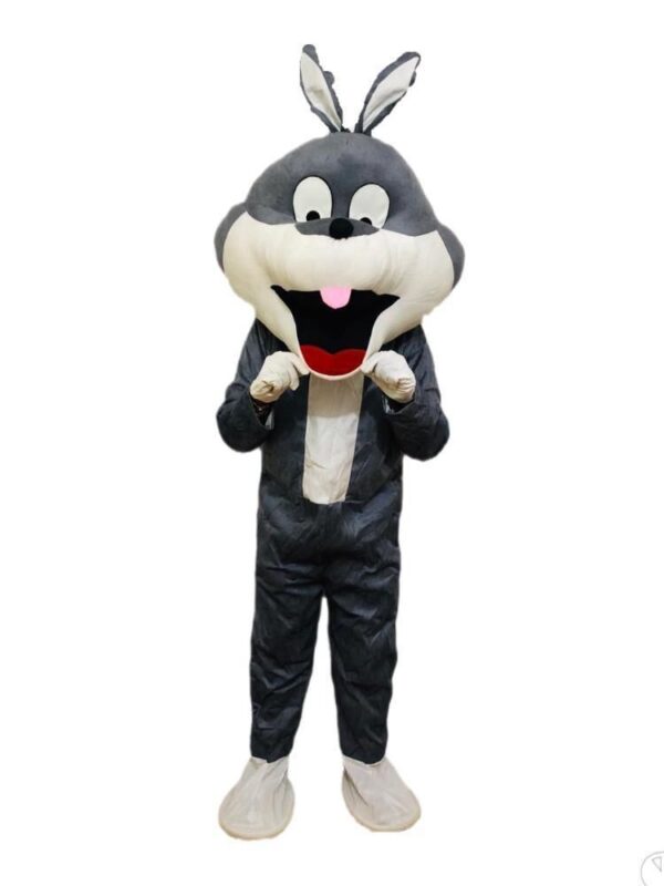 Rabbit Mascot Gray