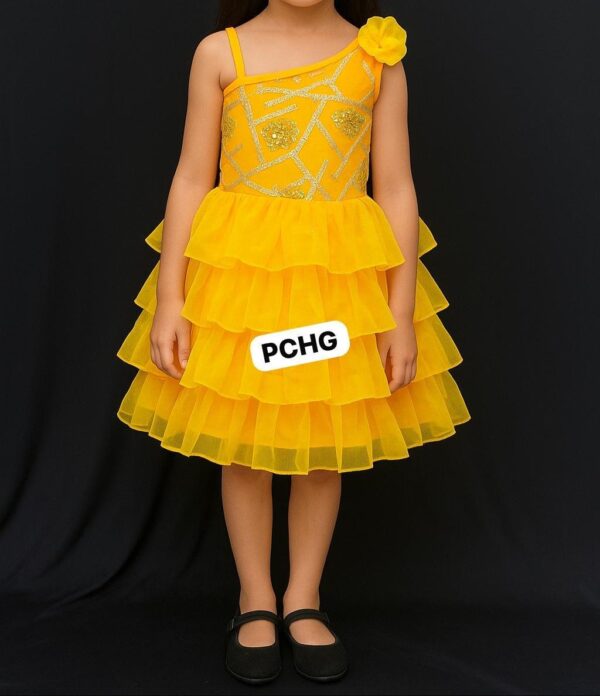 Yellow Tiered Party Dress