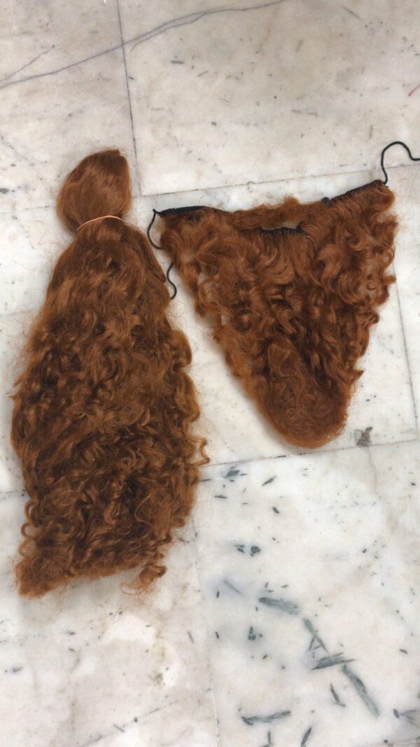 Jesus wig and beard set brown