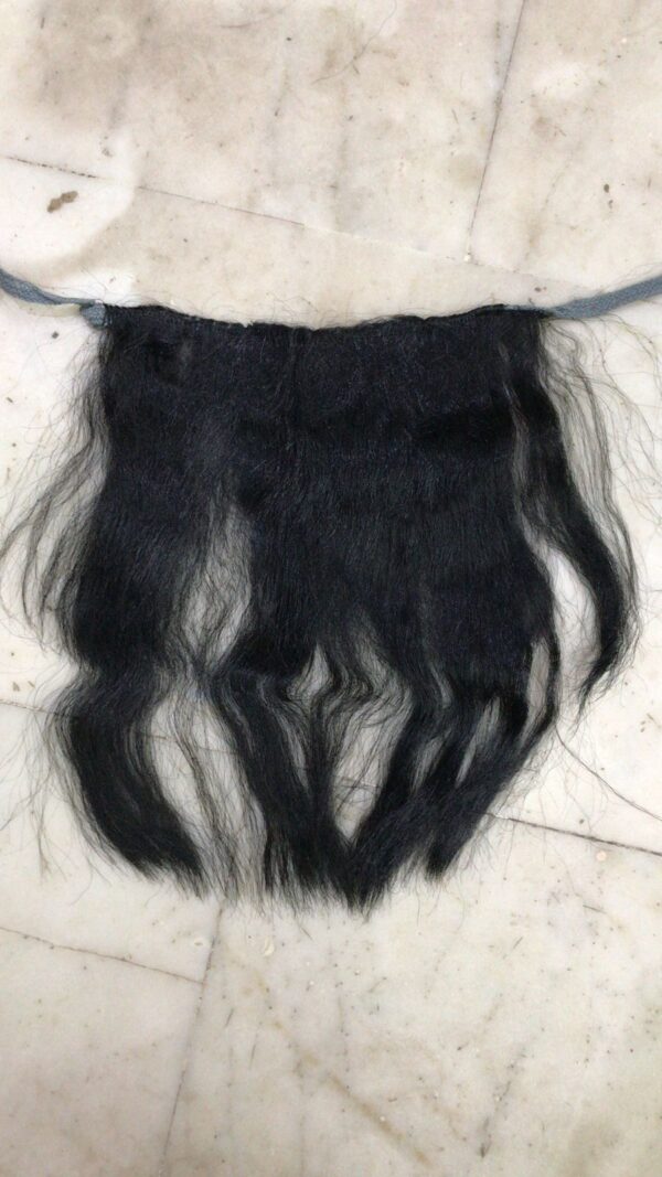 Beard black long straight look