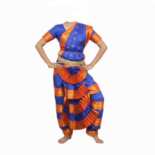 Baratanatyam Costume Royal Blue Orange